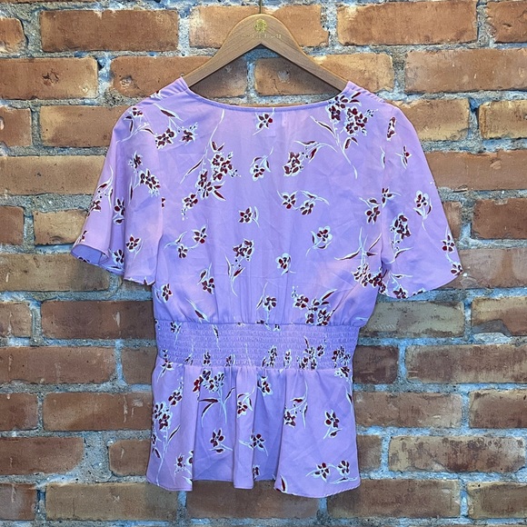 Socialite + Floral Blouse + Purple + Small - Picture 2 of 3